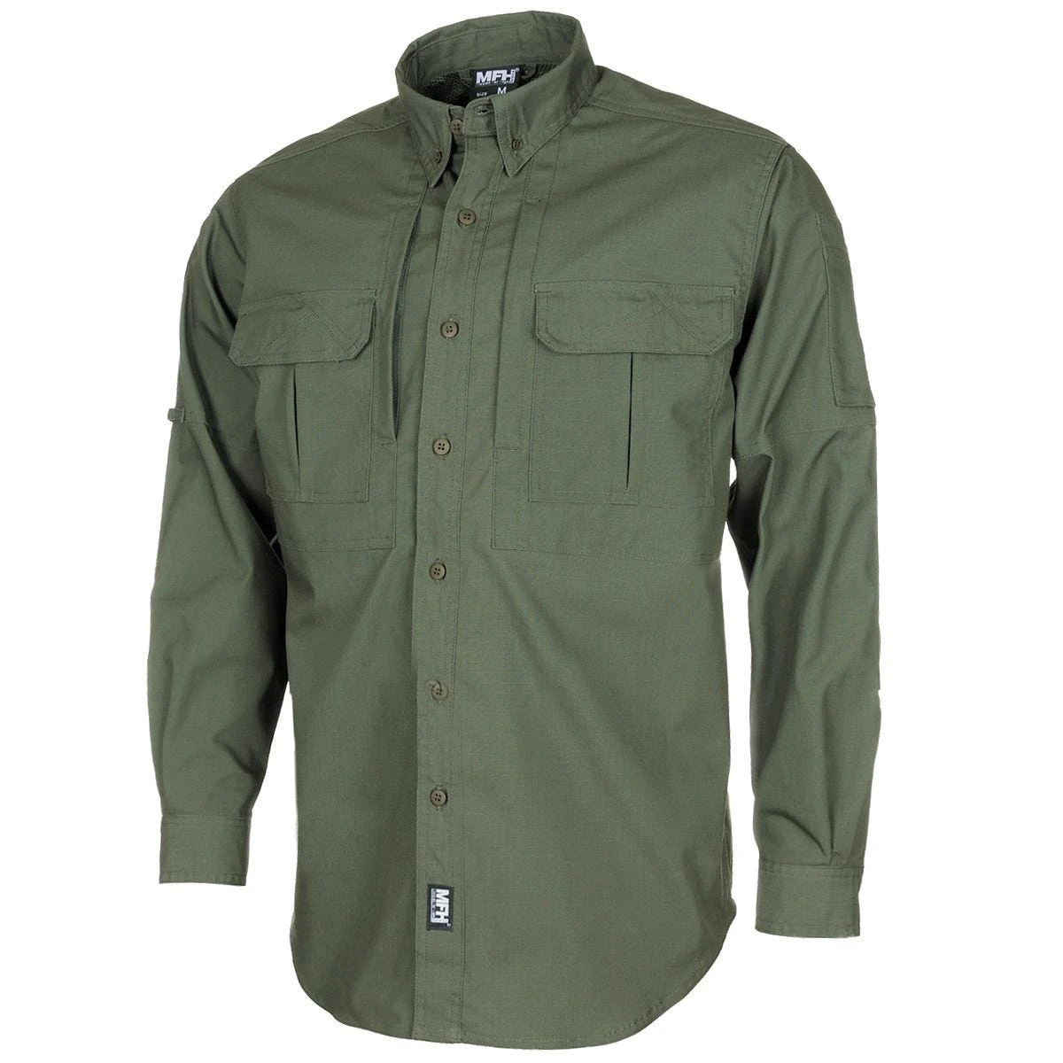 MFH Long Sleeved Teflon Coated Ripstop Attack Shirt OD Green 3 MFH Long Sleeved Teflon Coated Ripstop Attack Shirt OD Green