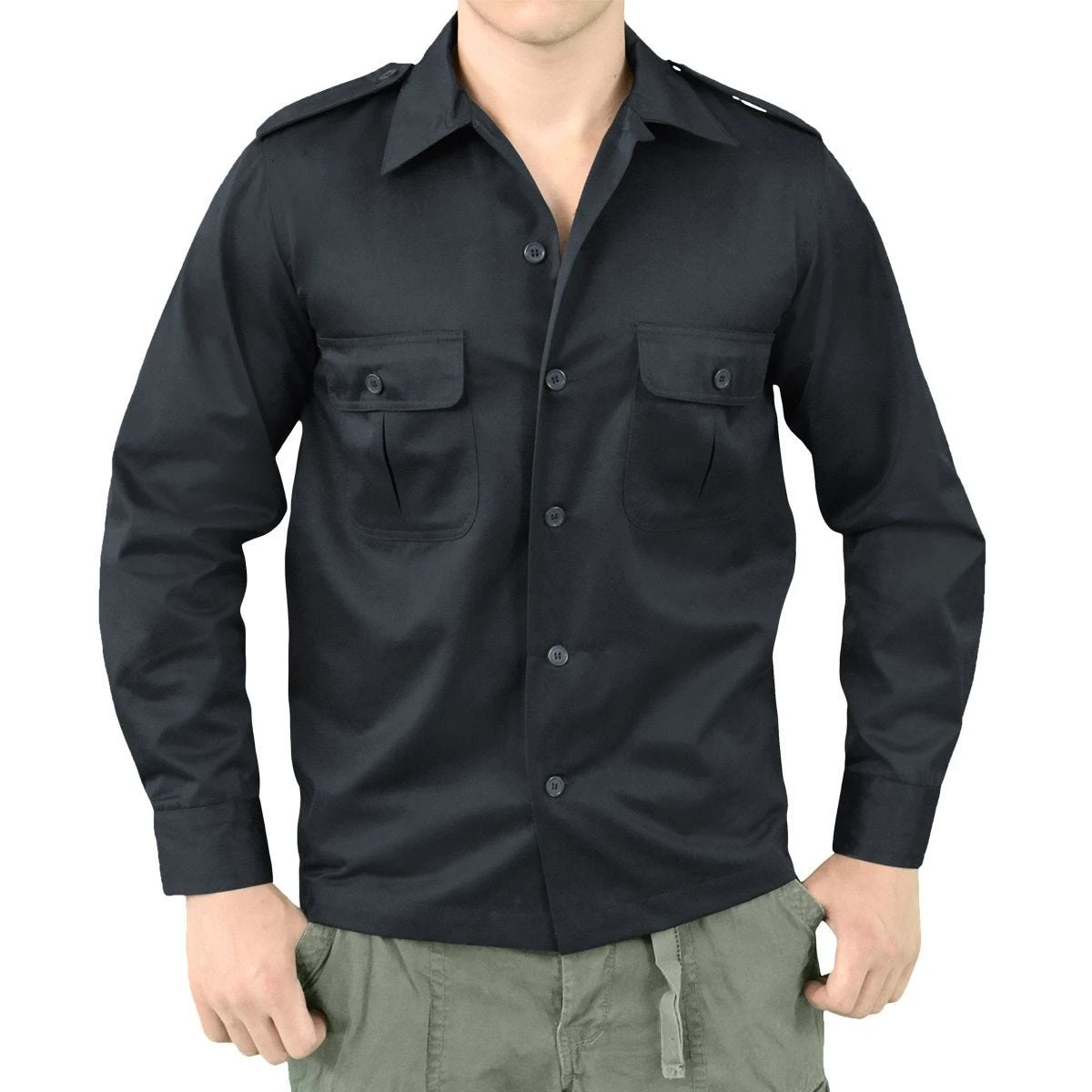 Surplus US Shirt Long Sleeve Navy 4 Surplus US Shirt Long Sleeve Navy - Image 2