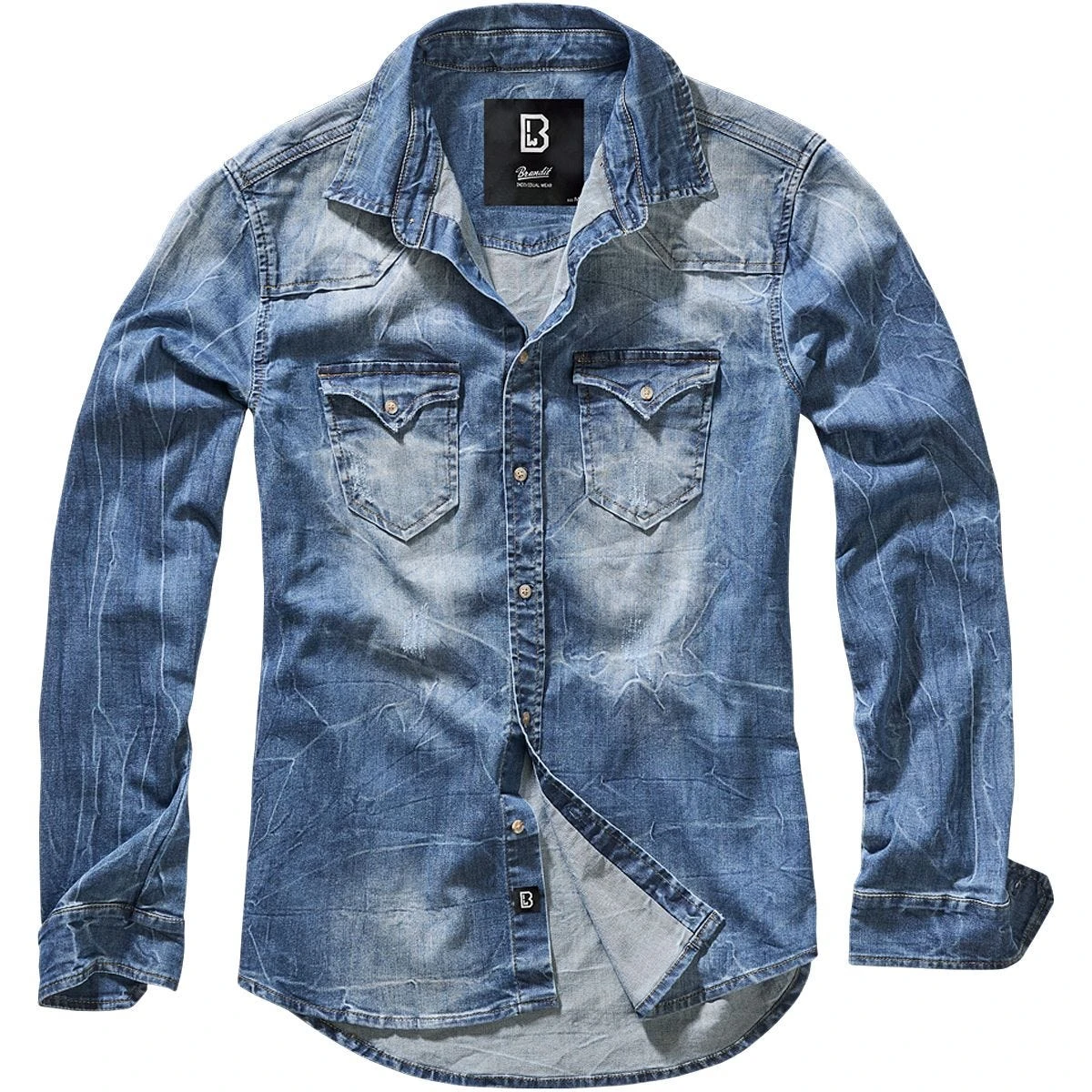 Brandit Riley Denim Shirt Denim Blue 3 Brandit Riley Denim Shirt Denim Blue