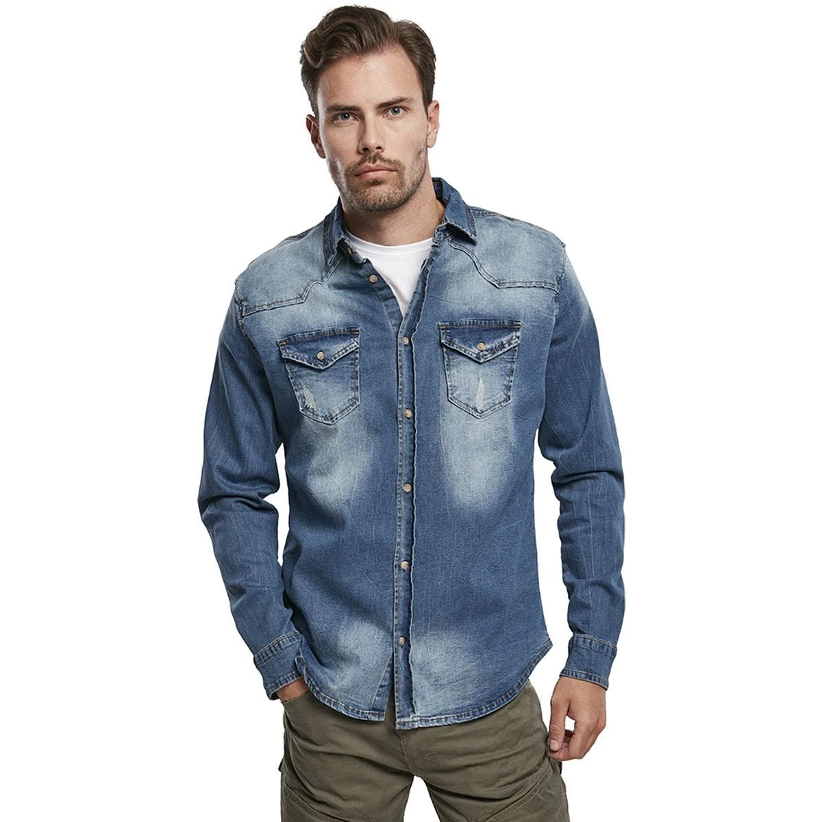 Brandit Riley Denim Shirt Denim Blue 5 Brandit Riley Denim Shirt Denim Blue - Image 3