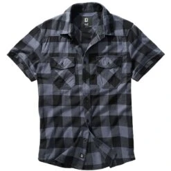 Brandit Half Sleeve Check Shirt Black/Gray