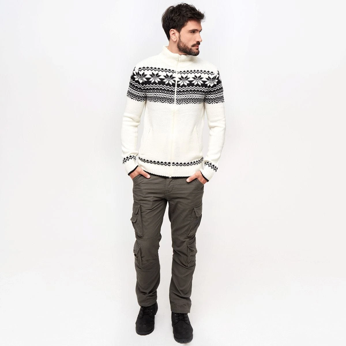 Brandit Cardigan Norweger White 6 Brandit Cardigan Norweger White - Image 4