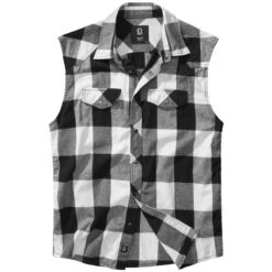 Brandit Checkshirt Sleeveless White / Black