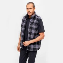 Brandit Teddyfleece Worker Vest Black/Gray