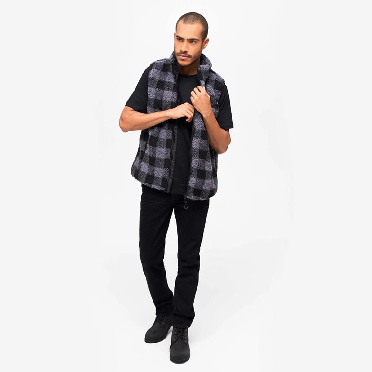 Brandit Teddyfleece Worker Vest Black/Gray 4 Brandit Teddyfleece Worker Vest Black/Gray - Image 2