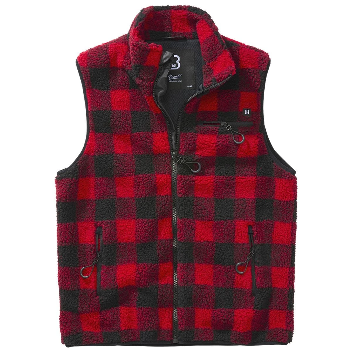 Brandit Teddyfleece Worker Vest Red/Black 3 Brandit Teddyfleece Worker Vest Red/Black