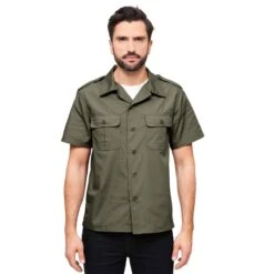 Brandit US Shirt Ripstop Short Sleeve Olive 7 Brandit US Shirt Ripstop Short Sleeve Olive -ActiveEdge Shop Brandit US Shirt Ripstop Short Sleeve Olive 3 2