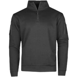 Mil-Tec Tactical Sweatshirt With Zipper Black