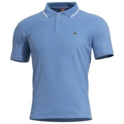 Pentagon Aniketos Polo T-Shirt Stripes Dawn Blue