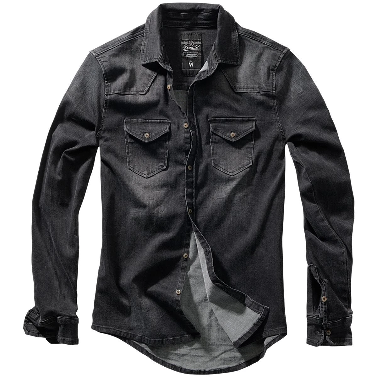 Brandit Riley Denim Shirt Black 3 Brandit Riley Denim Shirt Black