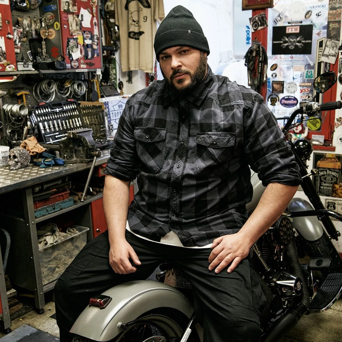 Brandit Check Shirt Black / Gray 4 Brandit Check Shirt Black / Gray - Image 2