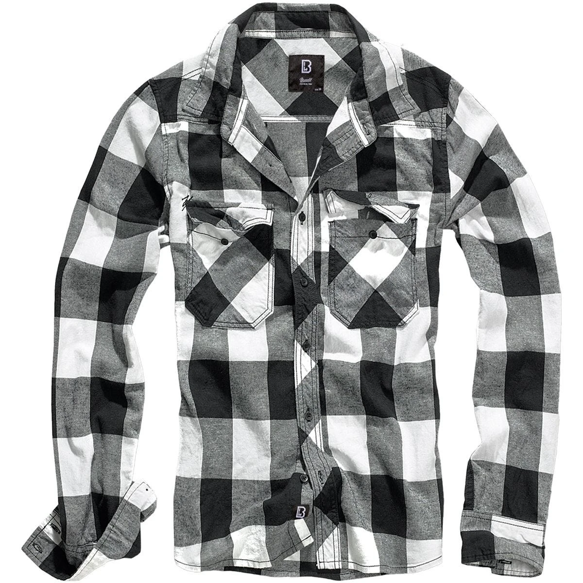 Brandit Check Shirt White / Black 3 Brandit Check Shirt White / Black