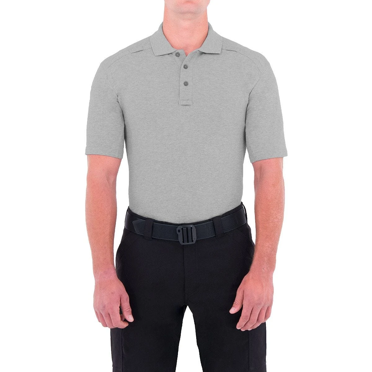 First Tactical Men's Cotton Short Sleeve Polo With Pen Pocket Heather Gray 5 First Tactical Men's Cotton Short Sleeve Polo With Pen Pocket Heather Gray - Image 3