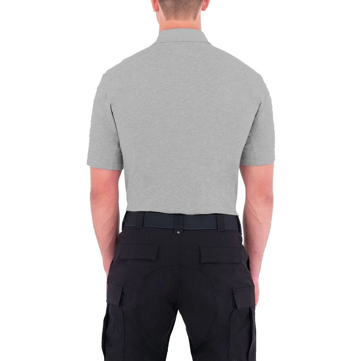 First Tactical Men's Cotton Short Sleeve Polo With Pen Pocket Heather Gray 6 First Tactical Men's Cotton Short Sleeve Polo With Pen Pocket Heather Gray - Image 4